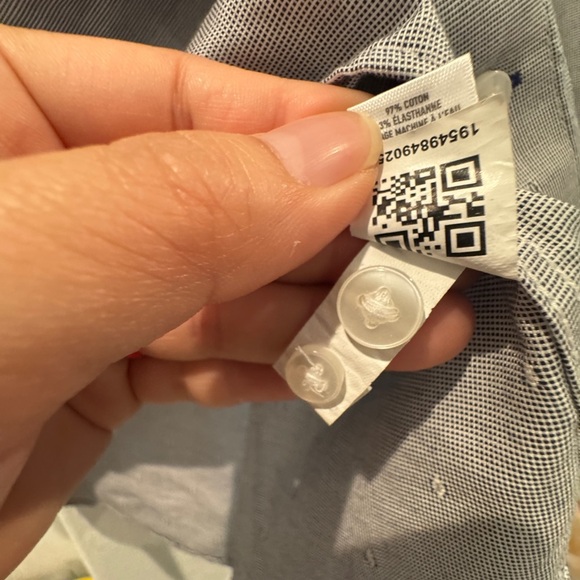 NWOT bonobos long sleeve button up shirt black white pattern slim fit Sz L - Picture 5 of 7